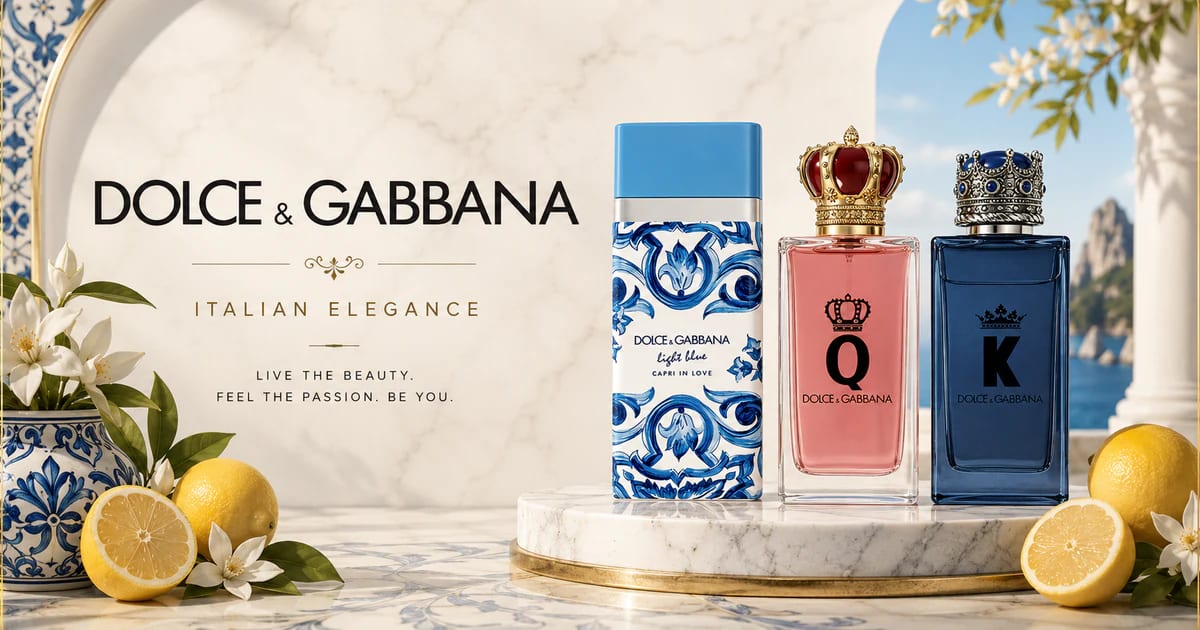 Dolce & Gabbana fragrance house available at Duo Essence