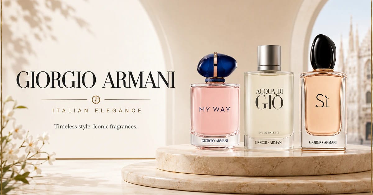 Giorgio Armani fragrance house available at Duo Essence