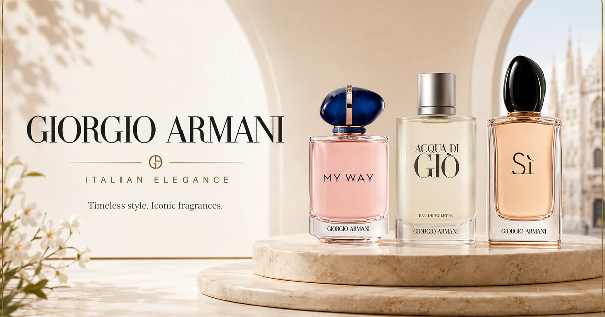 Giorgio Armani fragrance house available at Duo Essence